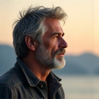 Πορτρέτο του Νίκου Δ. που δείχνει ηρεμία και γαλήνη