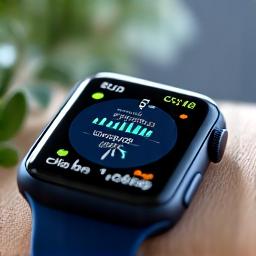 Smartwatch με γραφήματα παραγωγικότητας και ευεξίας, συμβολίζοντας την ισορροπία.